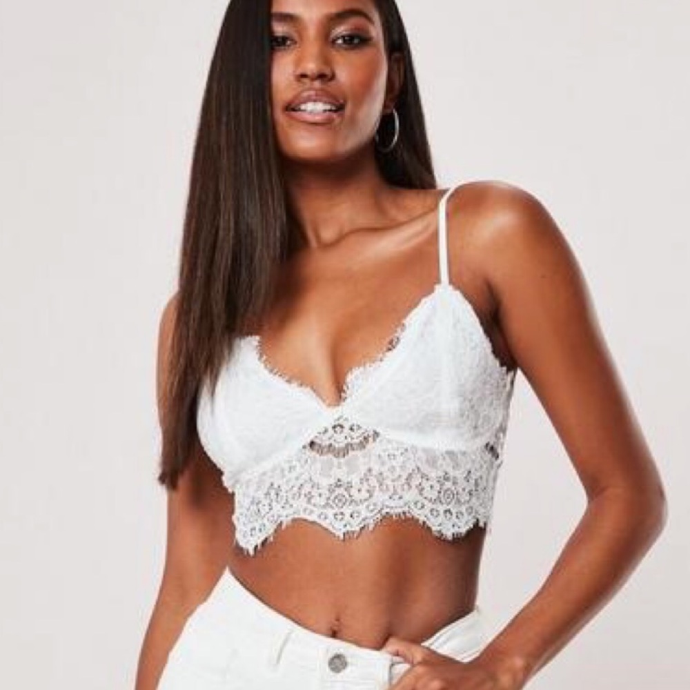white lace crop top